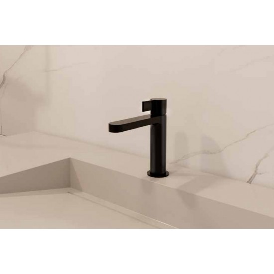 Μπαταρία Νιπτήρος Αναμεικτική Modea Eclipse 00-02012/B με Βαλβίδα Clic-Clack Μα΄ύρη Ματ